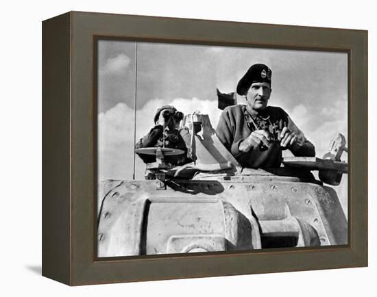 General Bernard Montgomery in His Grant Tank in North Africa-null-Framed Stretched Canvas