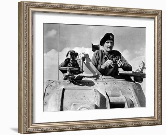 General Bernard Montgomery in His Grant Tank in North Africa-null-Framed Photo