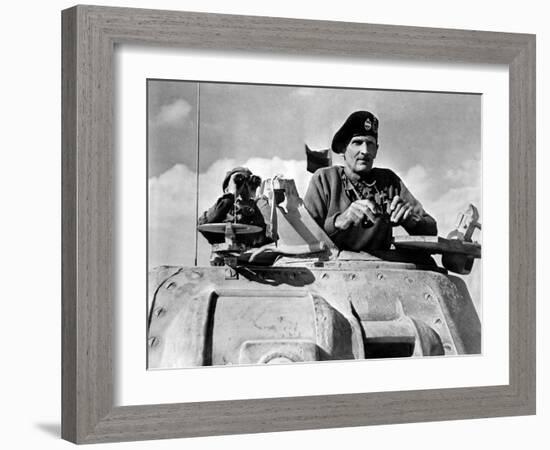 General Bernard Montgomery in His Grant Tank in North Africa-null-Framed Photo