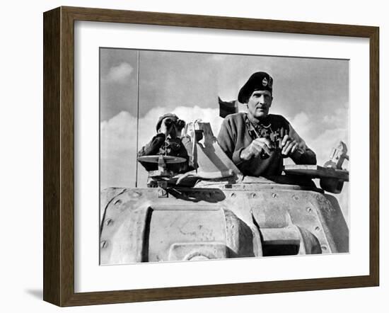 General Bernard Montgomery in His Grant Tank in North Africa-null-Framed Photo