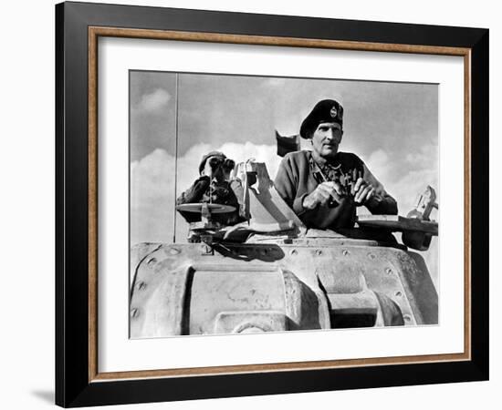 General Bernard Montgomery in His Grant Tank in North Africa-null-Framed Photo