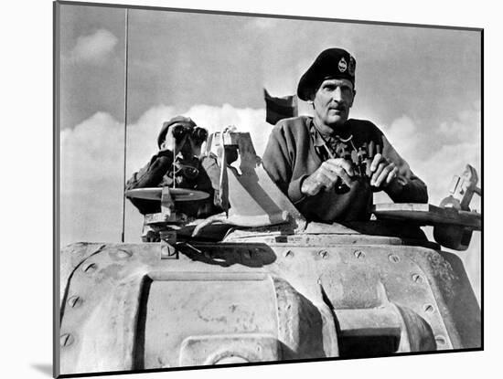 General Bernard Montgomery in His Grant Tank in North Africa-null-Mounted Photo