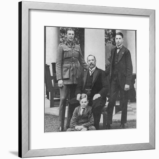 'General Botha and his three sons', 1914-Unknown-Framed Photographic Print