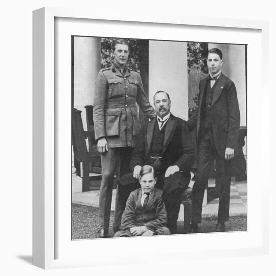 'General Botha and his three sons', 1914-Unknown-Framed Photographic Print