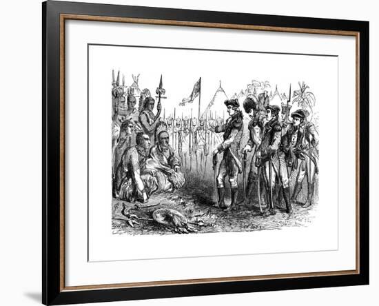 General Burgoyne Addressing the Indians, 1777-null-Framed Giclee Print