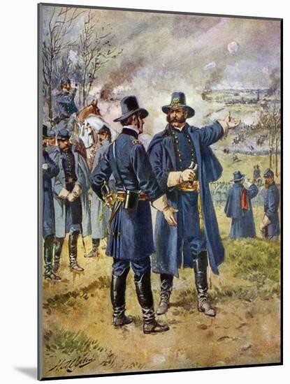 General Burnside Ordering Hooker to Charge the Heights at Fredericksburg, Virginia-null-Mounted Giclee Print