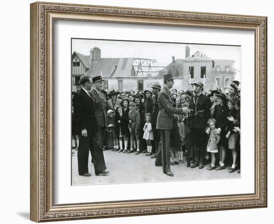 General Charles De Gaulle in Normandy, June 11, 1945-null-Framed Photo