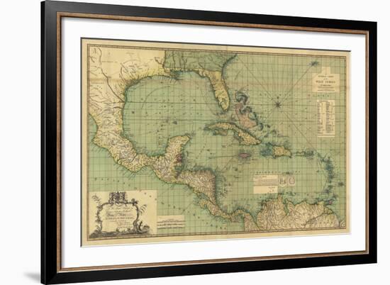 General Chart of the West Indies-John Smith Speer-Framed Giclee Print