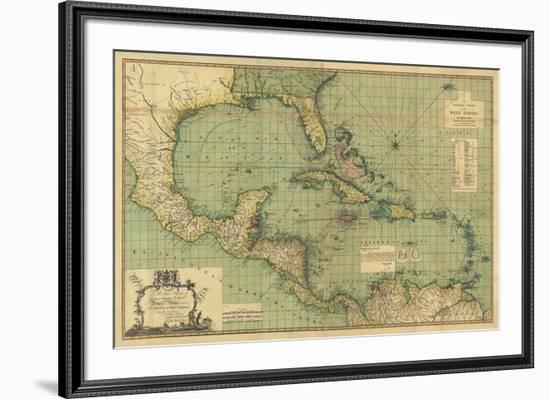 General Chart of the West Indies-John Smith Speer-Framed Giclee Print