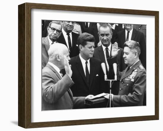 General Curtis Lemay (Right) Is Sworn in as Air Force Chief of Staff, June 30, 1961-null-Framed Photo