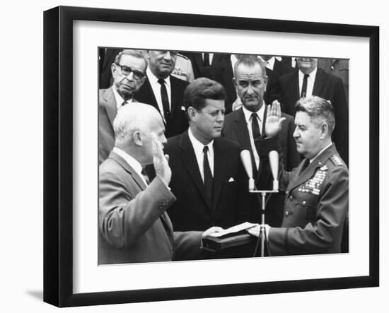 General Curtis Lemay (Right) Is Sworn in as Air Force Chief of Staff, June 30, 1961-null-Framed Photo