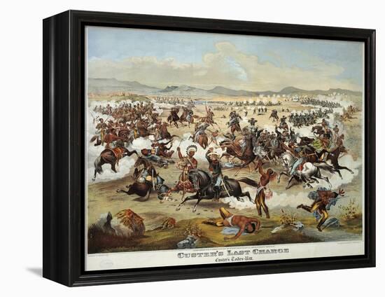 General Custer's Last Stand at the Battle of Little Bighorn, June 25, 1876-null-Framed Premier Image Canvas