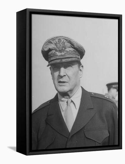 General Douglas Macarthur at Haneda Field-null-Framed Premier Image Canvas