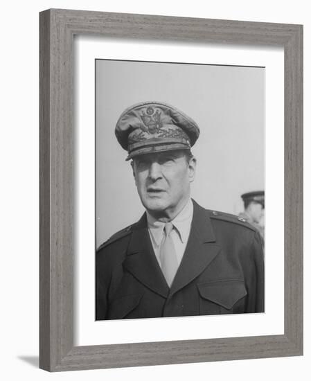 General Douglas Macarthur at Haneda Field-null-Framed Photographic Print