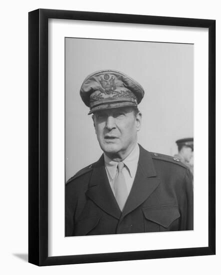 General Douglas Macarthur at Haneda Field-null-Framed Photographic Print