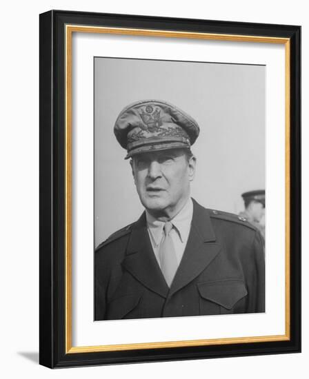 General Douglas Macarthur at Haneda Field-null-Framed Photographic Print