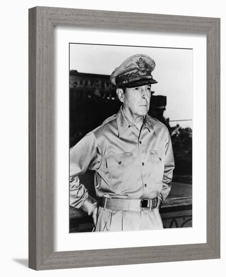 General Douglas Macarthur in the Last Days of World War 2, August 24. 1945-null-Framed Photo