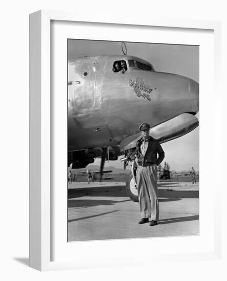 General Douglas Macarthur on His Arrival at Kimpo Airfield for a Tour of the Korean Battlefront-null-Framed Photo