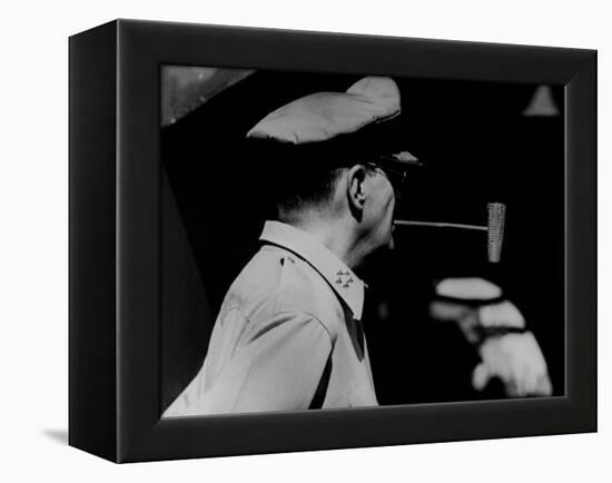 General Douglas Macarthur Smoking His Corn Cob Pipe-null-Framed Premier Image Canvas