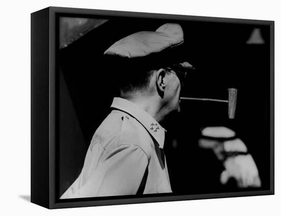 General Douglas Macarthur Smoking His Corn Cob Pipe-null-Framed Premier Image Canvas
