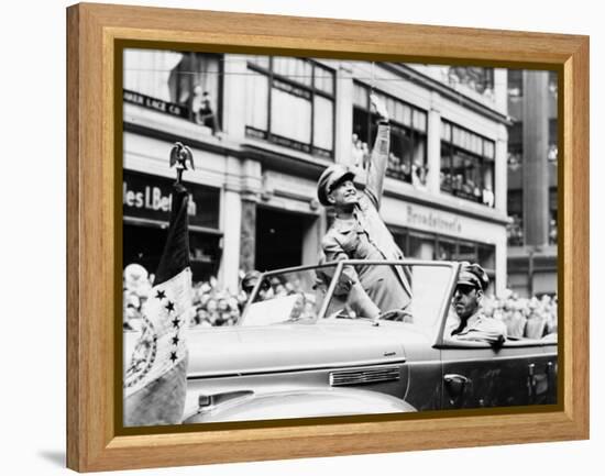 General Dwight D. Eisenhower in Parade, 1945-Fred Palumbo-Framed Stretched Canvas