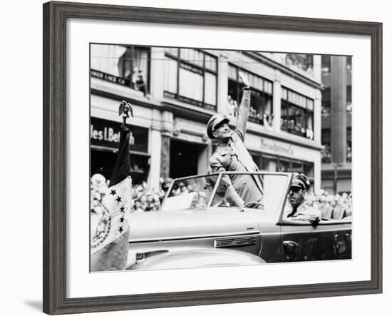 General Dwight D. Eisenhower in Parade, 1945-Fred Palumbo-Framed Photo