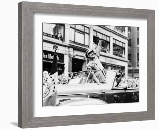 General Dwight D. Eisenhower in Parade, 1945-Fred Palumbo-Framed Photo