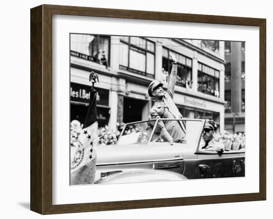 General Dwight D. Eisenhower in Parade, 1945-Fred Palumbo-Framed Photo