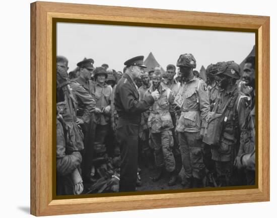 General Dwight D. Eisenhower Talking with Soldiers of the 101st Airborne Division-Stocktrek Images-Framed Premier Image Canvas