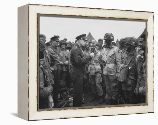 General Dwight D. Eisenhower Talking with Soldiers of the 101st Airborne Division-Stocktrek Images-Framed Premier Image Canvas