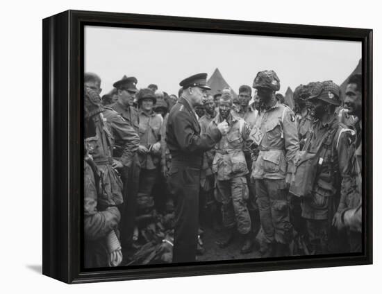 General Dwight D. Eisenhower Talking with Soldiers of the 101st Airborne Division-Stocktrek Images-Framed Premier Image Canvas