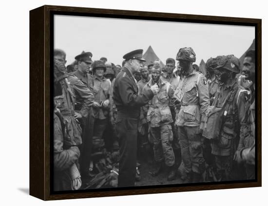 General Dwight D. Eisenhower Talking with Soldiers of the 101st Airborne Division-Stocktrek Images-Framed Premier Image Canvas