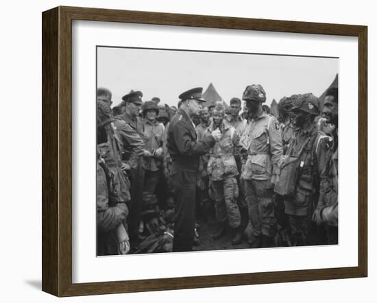 General Dwight D. Eisenhower Talking with Soldiers of the 101st Airborne Division-Stocktrek Images-Framed Photographic Print