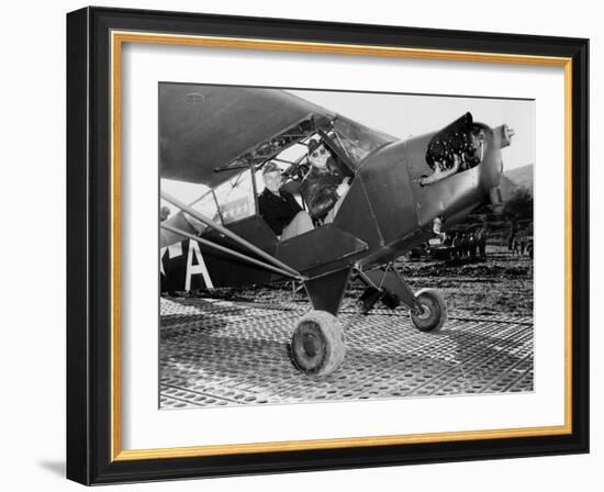 General Dwight Eisenhower, About to Fly to the Front Lines in Italy During World War II, 1943-null-Framed Photo