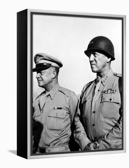 General Dwight Eisenhower, General George Patton, 1940's-null-Framed Stretched Canvas