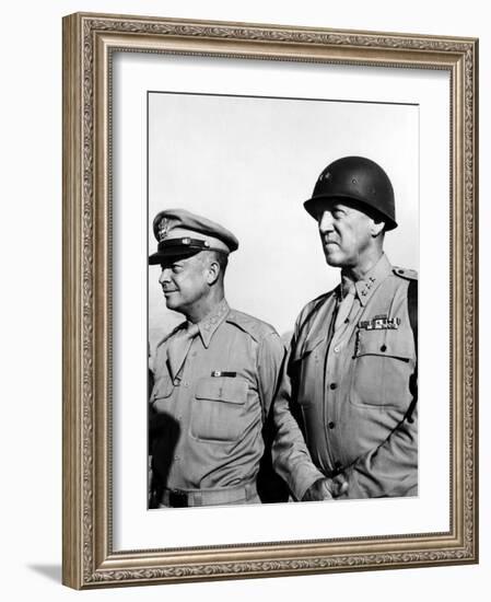 General Dwight Eisenhower, General George Patton, 1940's-null-Framed Photo