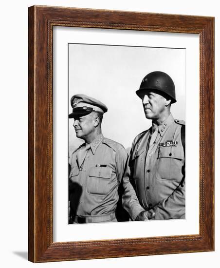 General Dwight Eisenhower, General George Patton, 1940's-null-Framed Photo