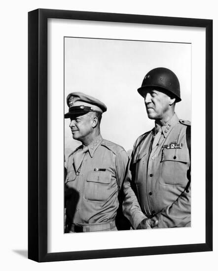 General Dwight Eisenhower, General George Patton, 1940's-null-Framed Photo