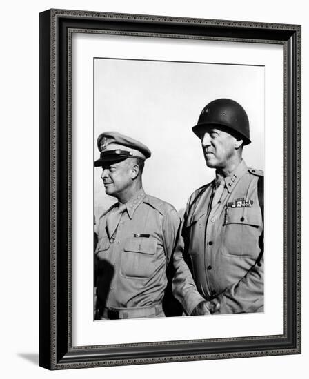 General Dwight Eisenhower, General George Patton, 1940's-null-Framed Photo