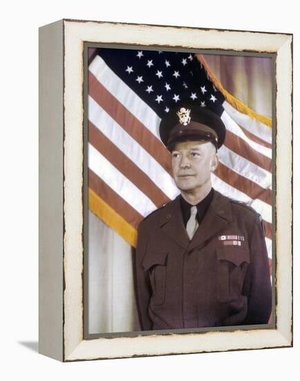 General Dwight Eisenhower, Supreme Commander Allied Expeditionary Force. Ca. 1943, World War 2-null-Framed Stretched Canvas