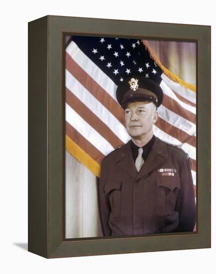 General Dwight Eisenhower, Supreme Commander Allied Expeditionary Force. Ca. 1943, World War 2-null-Framed Stretched Canvas