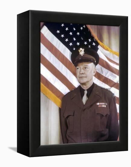 General Dwight Eisenhower, Supreme Commander Allied Expeditionary Force. Ca. 1943, World War 2-null-Framed Stretched Canvas