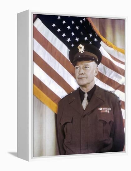 General Dwight Eisenhower, Supreme Commander Allied Expeditionary Force. Ca. 1943, World War 2-null-Framed Stretched Canvas