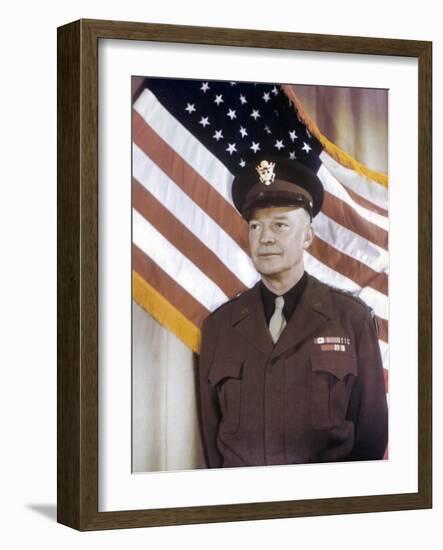 General Dwight Eisenhower, Supreme Commander Allied Expeditionary Force. Ca. 1943, World War 2-null-Framed Photo