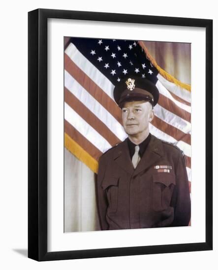 General Dwight Eisenhower, Supreme Commander Allied Expeditionary Force. Ca. 1943, World War 2-null-Framed Photo