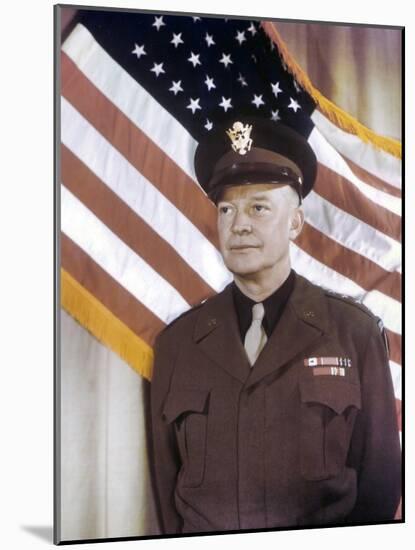 General Dwight Eisenhower, Supreme Commander Allied Expeditionary Force. Ca. 1943, World War 2-null-Mounted Photo