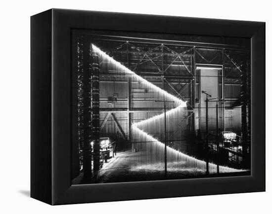 General Electric Lab, Creating Artificial Lightning to Study Its Behavior-Andreas Feininger-Framed Premier Image Canvas