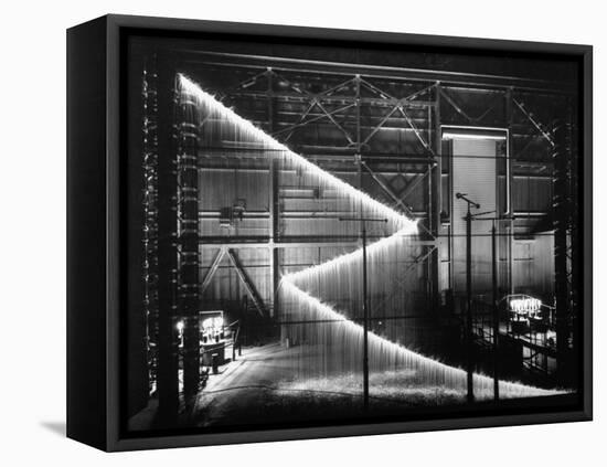 General Electric Lab, Creating Artificial Lightning to Study Its Behavior-Andreas Feininger-Framed Premier Image Canvas