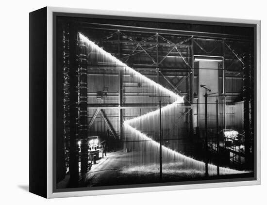General Electric Lab, Creating Artificial Lightning to Study Its Behavior-Andreas Feininger-Framed Premier Image Canvas