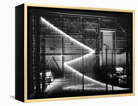 General Electric Lab, Creating Artificial Lightning to Study Its Behavior-Andreas Feininger-Framed Premier Image Canvas